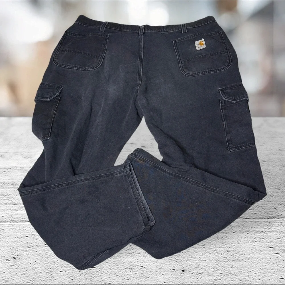 Carhartt Cargo Pants Mens 42x32 Black FR Flame Resistant FRB240-BLK Workwear